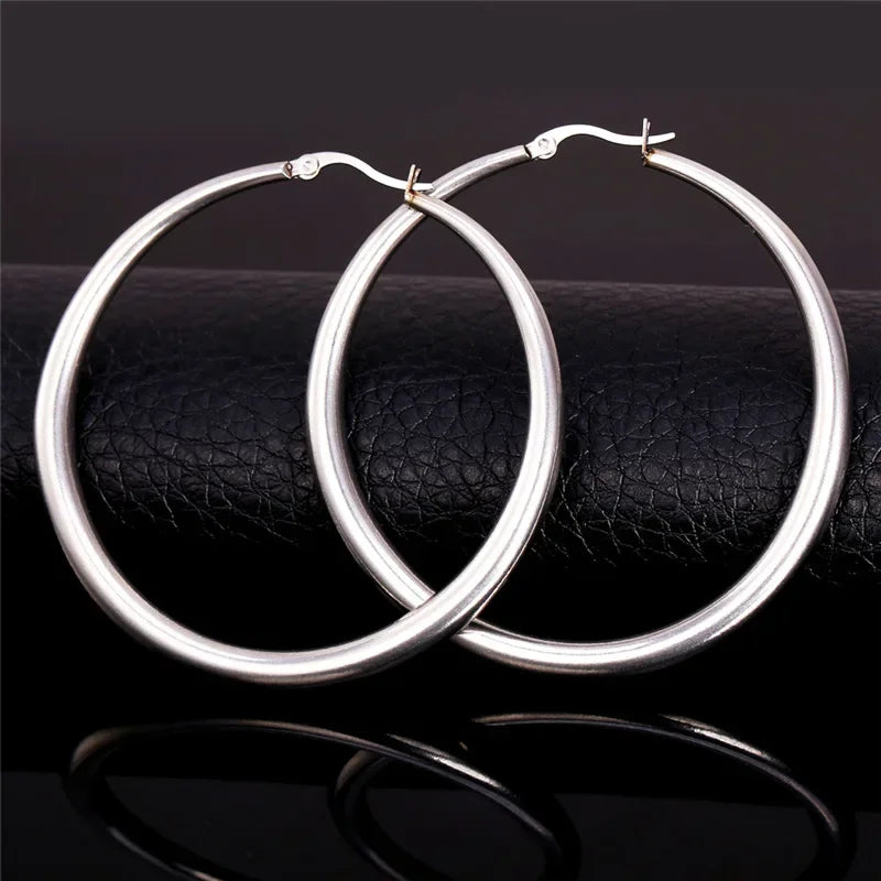 Boucle d'oreille anneau acier inoxydable