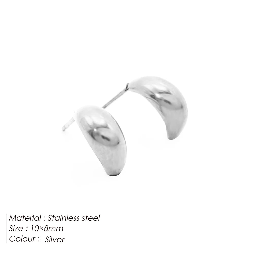 Boucle d'oreille acier inoxydable argent