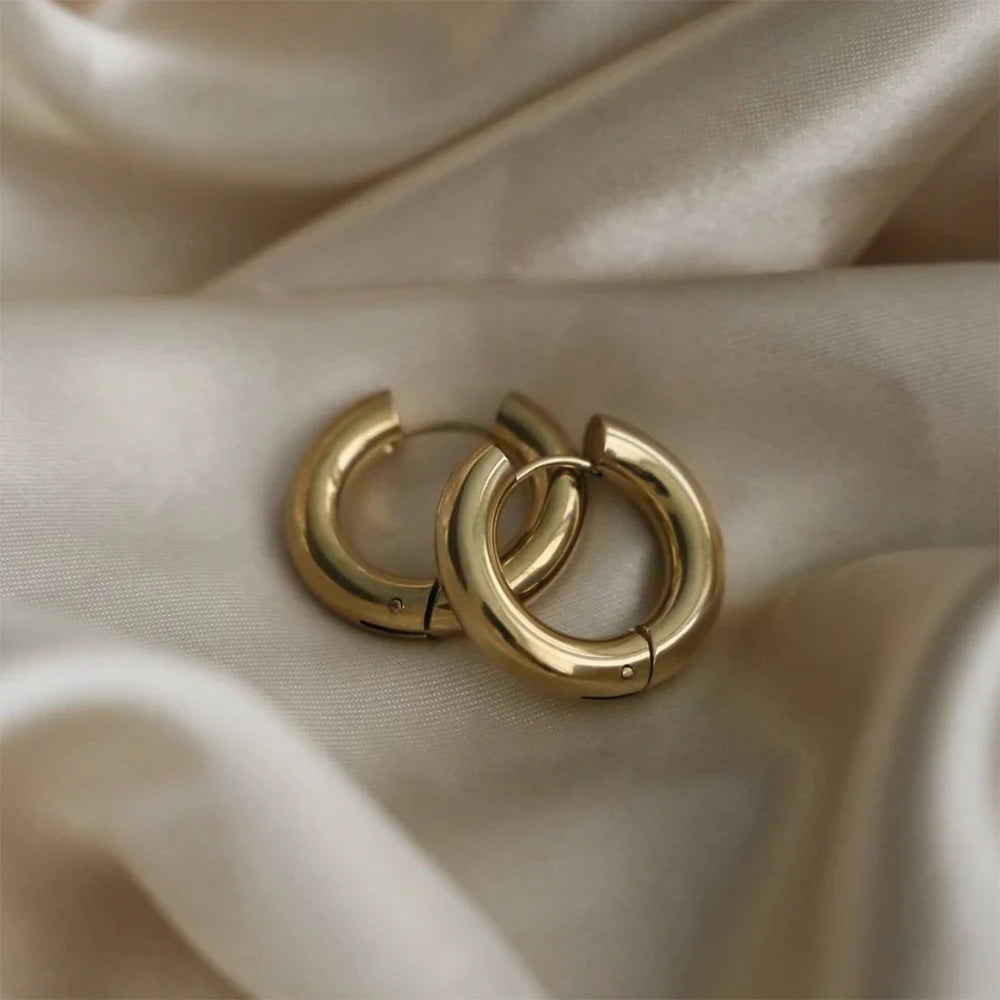 Boucle d'oreille acier inoxydable doré