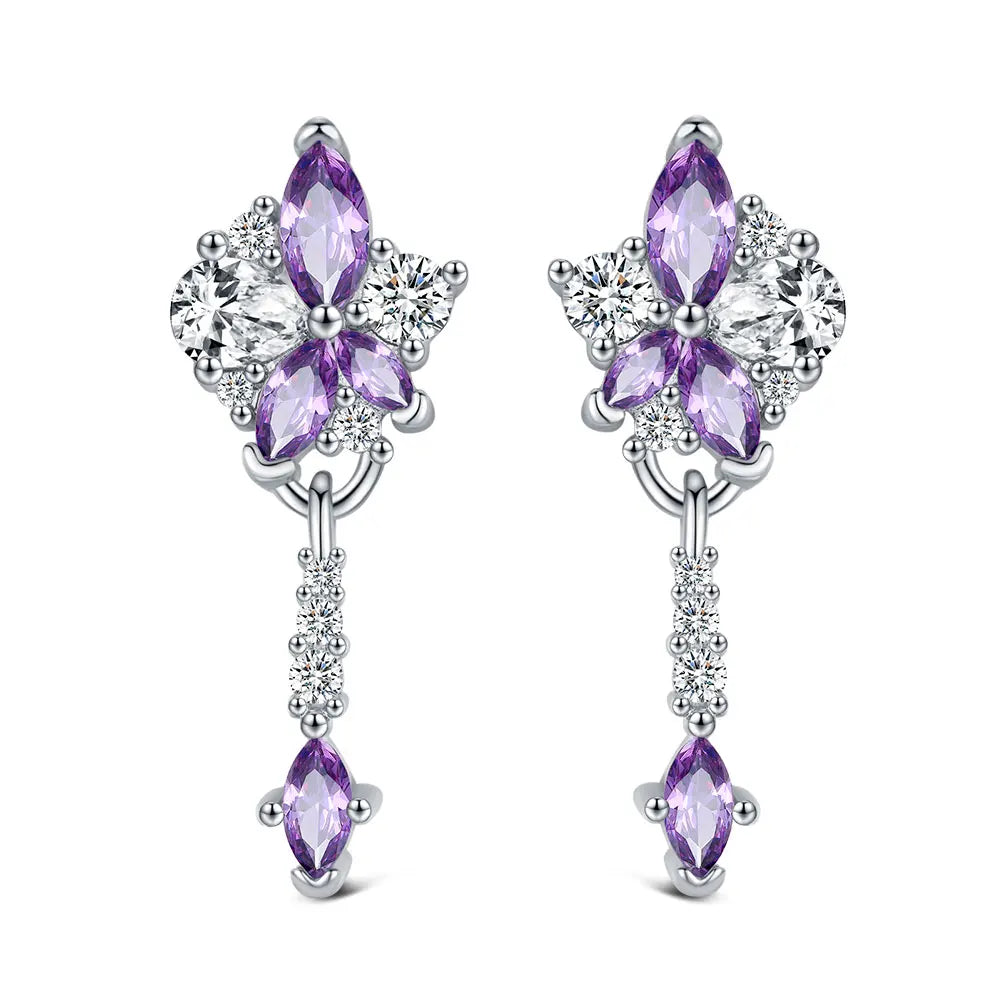 Boucle d'oreille fleur argent