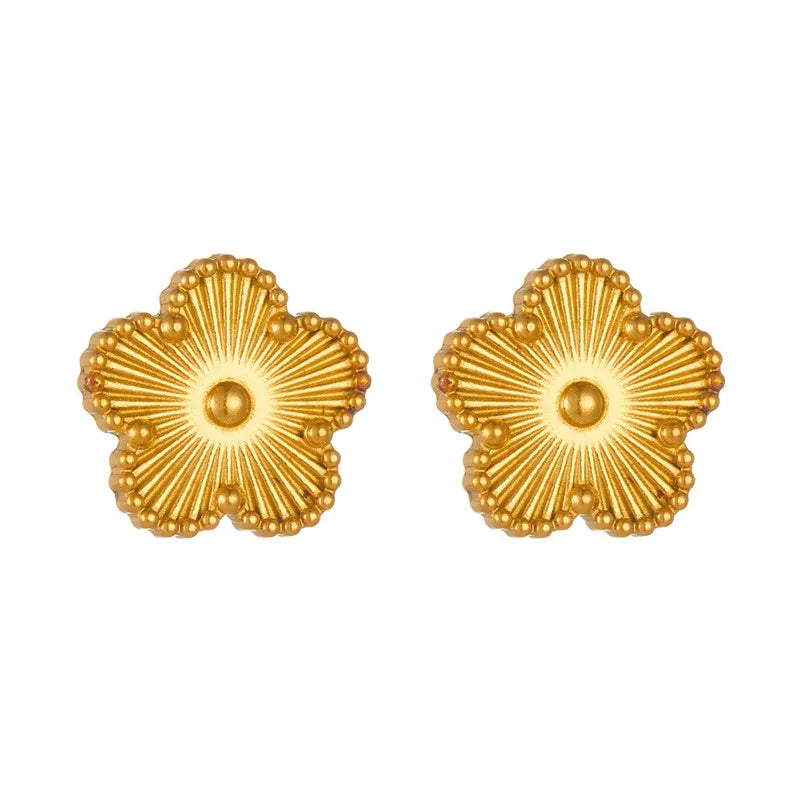 Boucle d'oreille fleur or