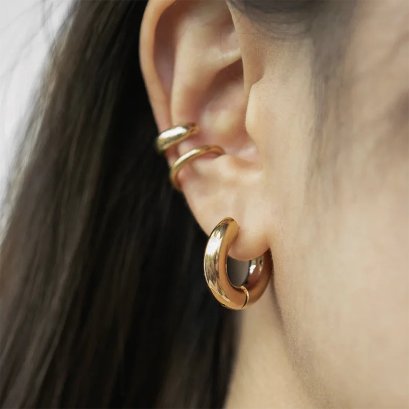 Boucle d'oreille acier inoxydable doré