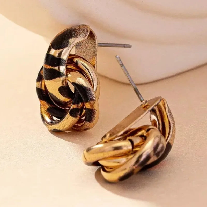 Boucle d'oreille leopard vintage