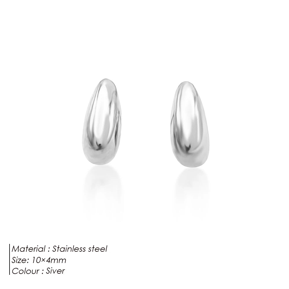 Boucle d'oreille acier inoxydable argent
