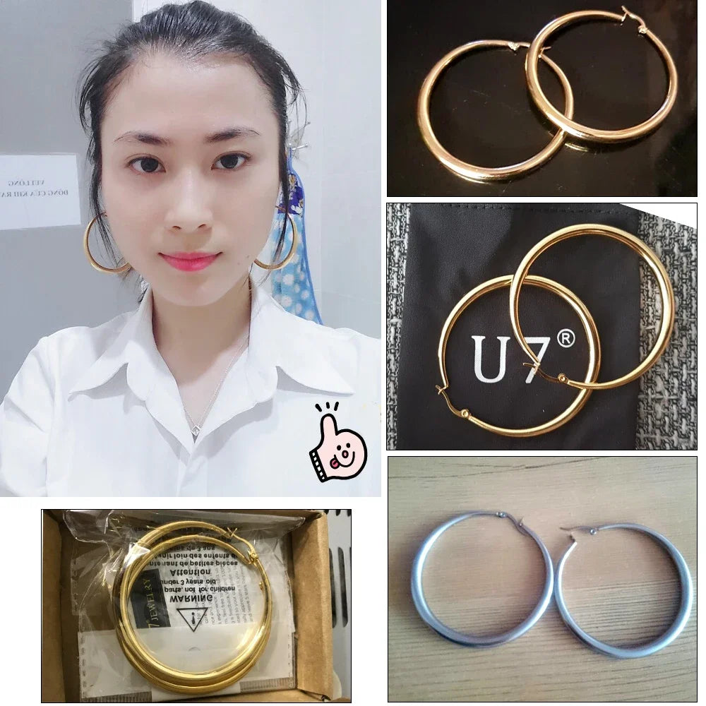Boucle d'oreille anneau acier inoxydable