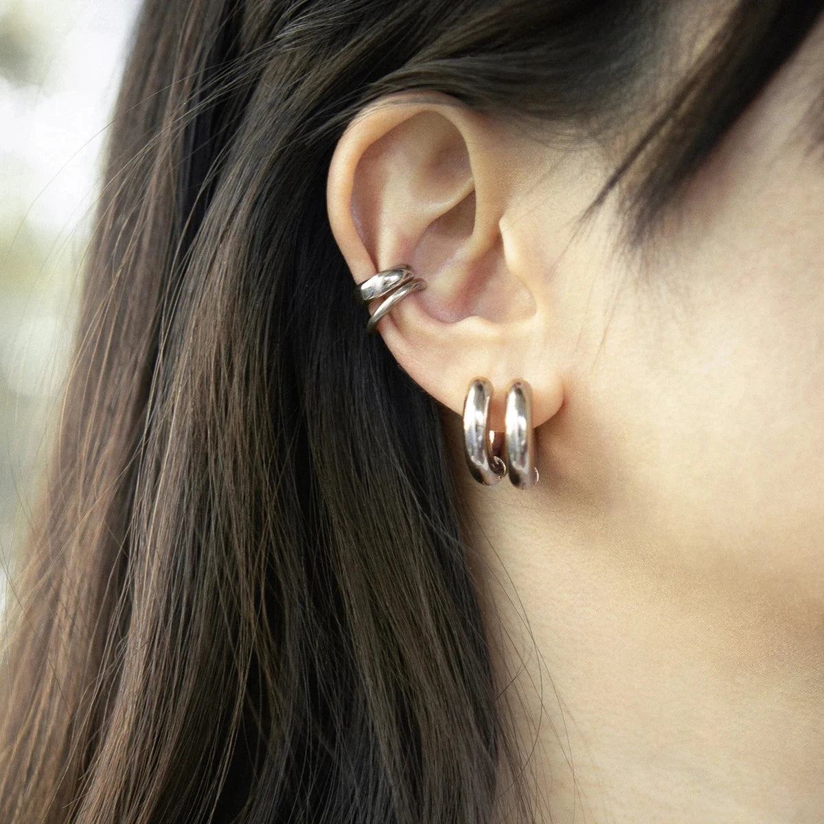 Boucle d'oreille acier inoxydable doré