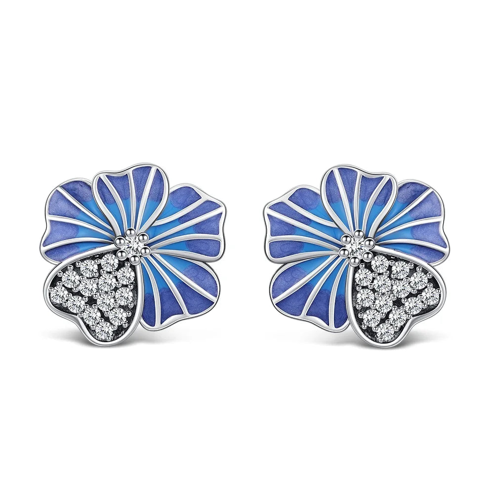 Boucle d'oreille fleur argent