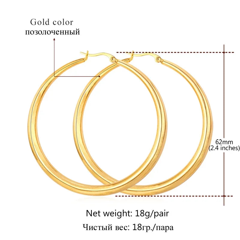 Boucle d'oreille anneau acier inoxydable